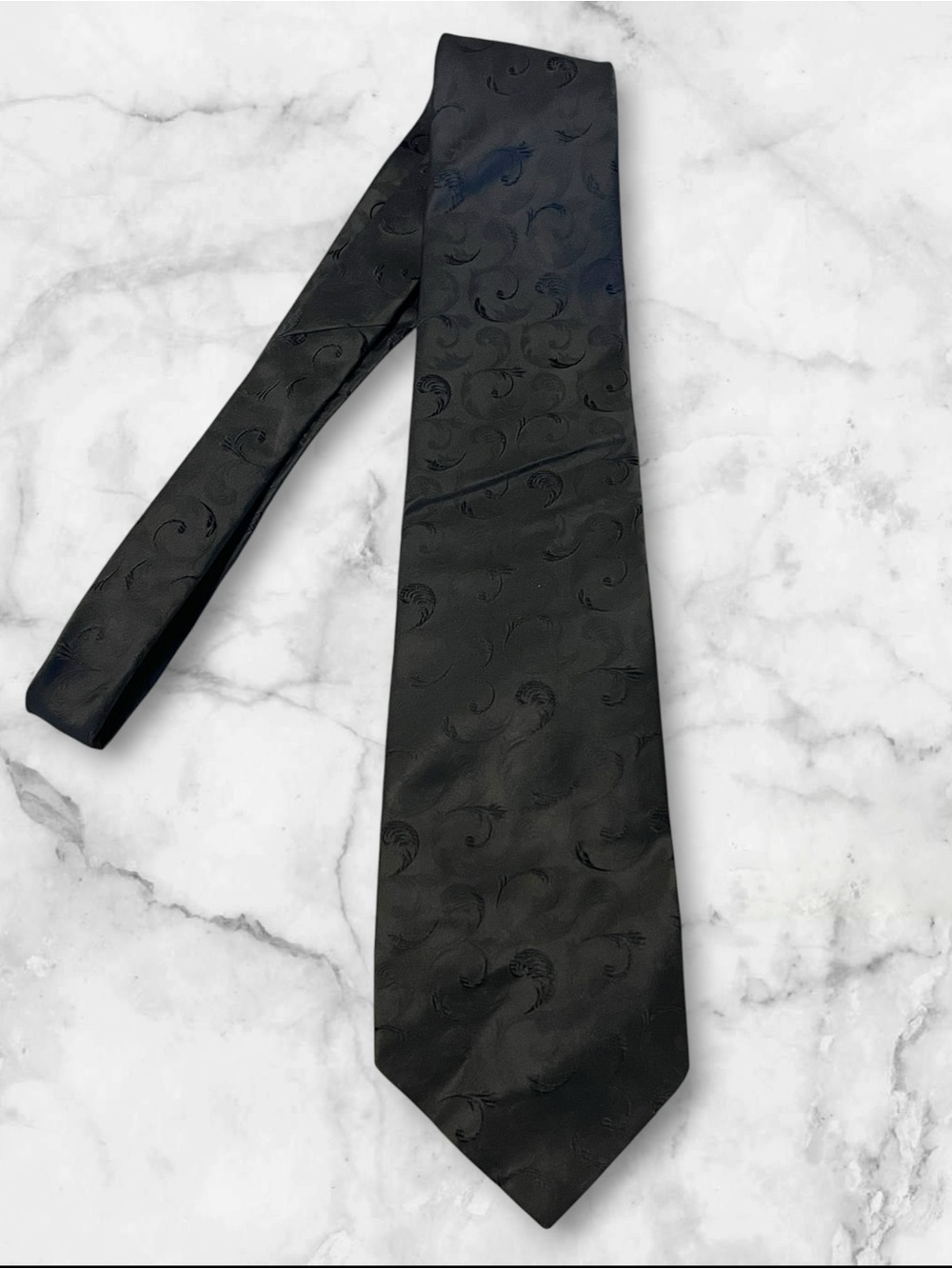 Mr. Tall & Big Las Vegas Black Paisley Jacquard Extra Long Tie
